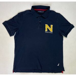 Nautica Polo Shirt Men Small Blue Big logo Short Sleeve